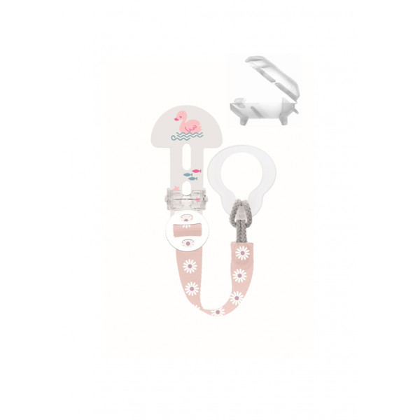 MAM Clip & Cover Κλίπ Πιπίλας και Προστατευτικό Θηλής 0m+ Ροζ 335G