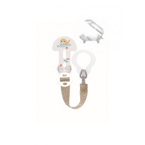 MAM Clip & Cover Κλίπ Πιπίλας και Προσταευτικό Θηλής 0m+ Γκρι 335U