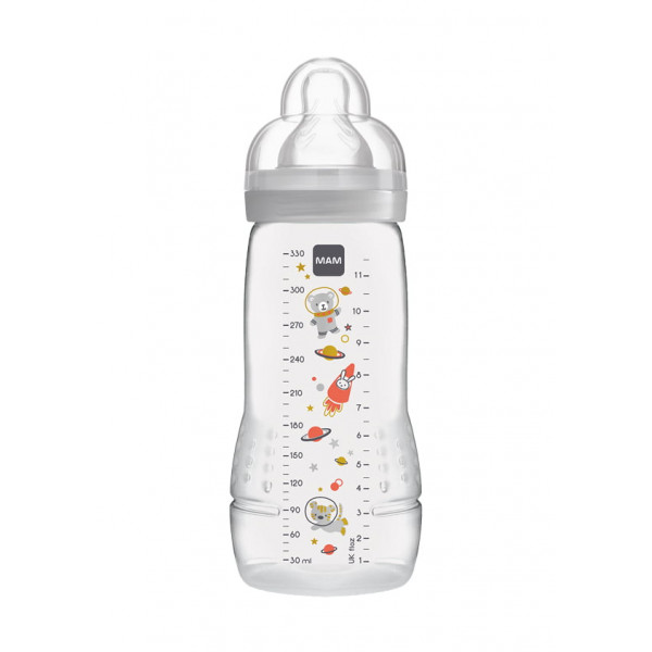 MAM Μπιμπερό 330ml Easy Active™ Baby Bottle 4m+ Γκρι 361SU