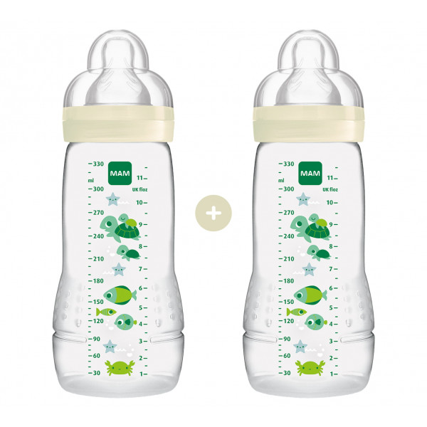 MAM Σετ 2 Μπιμπερό 330ml Easy Active™ Baby Bottle 4m+ Πράσινο 365SU