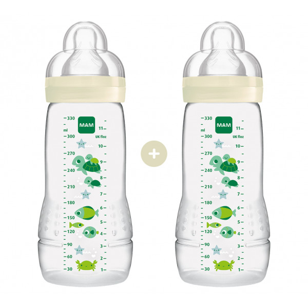 MAM Σετ 2 Μπιμπερό 330ml Easy Active™ Baby Bottle 4m+ Πράσινο 365SU