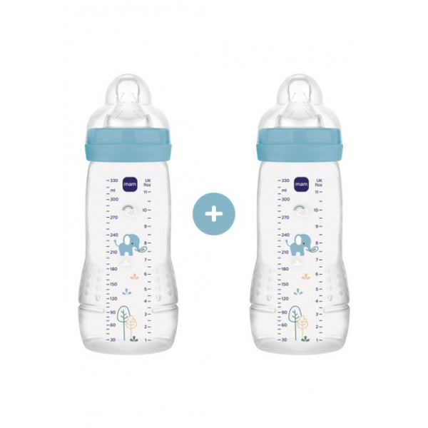 MAM Σετ 2 Μπιμπερό Easy Active™ Baby Bottle 330ml 4m+ Μπλε 365SBc