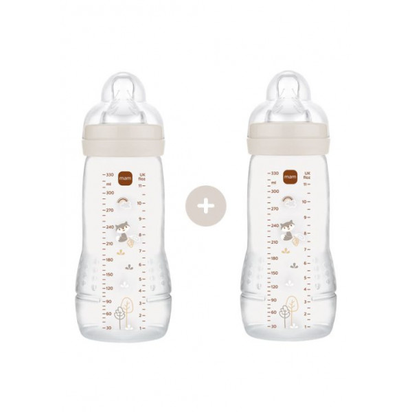 MAM Σετ 2 Μπιμπερό Easy Active™ Baby Bottle 330ml 4m+ Κρεμ 365SUc