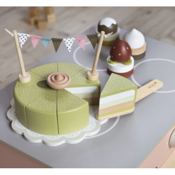 MICKI Ξύλινη Τούρτα με δισκο και σπάτουλα MCK10225000