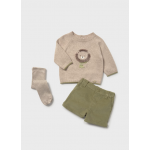 Mayoral Σετ  Μπλουζάκι Σορτς κοντό λαδί 15-02259-029