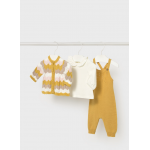 Mayoral Σετ σαλοπέτα Ζακέτα Μπλούζα χαμομήλι 15-02604-032