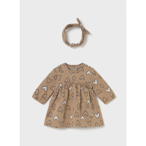 Mayoral Φόρεμα και κορδέλα μπεζ 15-02825-044