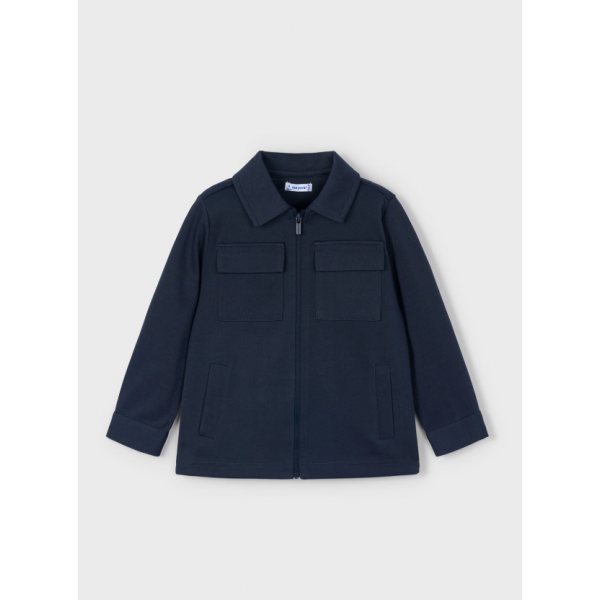 Mayoral Πουκαμισο μακρυμανικο καρο κλείνει με φερμουάρ ναυτ. μπλε 15-04125-003