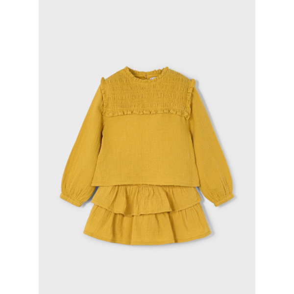 Mayoral Σετ φουστα μπλούζα κάρυ 15-04933-071