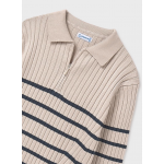 Mayoral Μπλουζα Πόλο μακρυμάνικο μπεζ σκούρο 15-07195-046