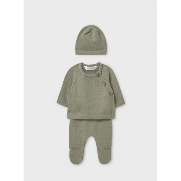 Mayoral Σετ δώρου Παντελόνι Μπλούζα Σκουφάκι πράσινο 15-09981-042