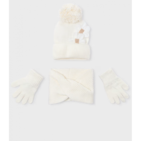 Mayoral Σετ σκουφος κασκολ λουλουδια Μακιάτο 15-10071-085