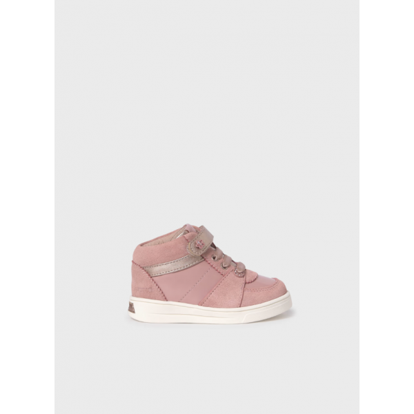Mayoral Μποτάκια σπορ δερμάτινο συνδυασμένα ροζ 15-42637-097