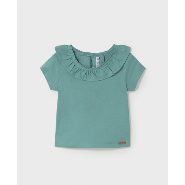 Mayoral Μπλουζα κοντομανικη βολαν σμαραγδί 25-01045-056