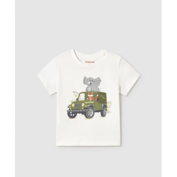 Mayoral Μπλουζα κοντ/κη τυπωμα σαφάρι Κρεμ 25-01053-010