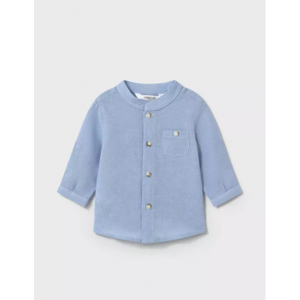Mayoral Πουκαμισο μακρυμ γιακας mao Γαλάζιο 25-01103-033