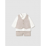 Mayoral Σετ παντελονι κοντο γιλεκο μπεζ 25-01212-059 Mayoral Σετ παντελονι κοντο γιλεκο μπεζ 25-01212-059