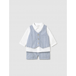 Mayoral Σετ παντελόνι κοντό και μπλούζα με γιλέκο μπλε-25-01212-060 Mayoral Σετ παντελόνι κοντό και μπλούζα με γιλέκο μπλε-25-01212-060