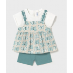 Mayoral Σετ σορτς και μπλούζα Σμαραγδί 25-01229-082
