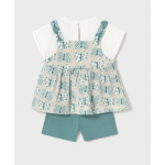 Mayoral Σετ σορτς και μπλούζα Σμαραγδί 25-01229-082