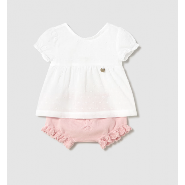 Mayoral  Σετ σορτς με κάλυμμα για πάνα και μπλούζα Ροζ 25-01257-091