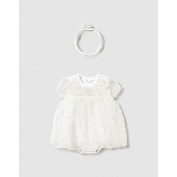 Mayoral Φορμάκι με κορδέλα τούλι Σαμπανιζέ 25-01659-032