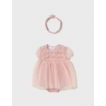 Mayoral Φορμάκι με κορδέλα ροζ μπεμπέ 25-01659-033
