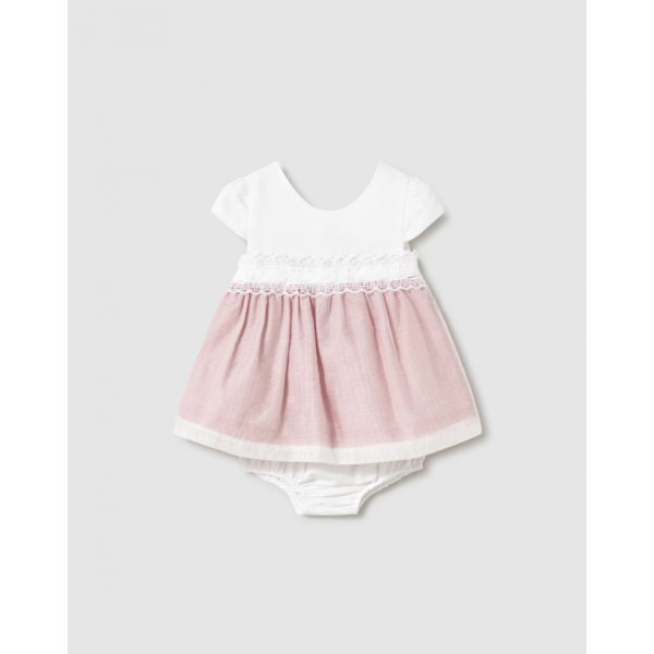 Mayoral Φόρεμα με κάλυμμα για πάνα συνδυασμένο ροζ μπεμπε-25-01857-020