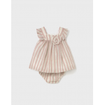 Mayoral Φόρεμα με κάλυμμα για πάνα ριγέ λινό ροζ μπεμπε-25-01858-024 Mayoral Φόρεμα με κάλυμμα για πάνα ριγέ λινό ροζ μπεμπε-25-01858-024