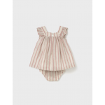 Mayoral Φόρεμα με κάλυμμα για πάνα ριγέ λινό ροζ μπεμπε-25-01858-024 Mayoral Φόρεμα με κάλυμμα για πάνα ριγέ λινό ροζ μπεμπε-25-01858-024