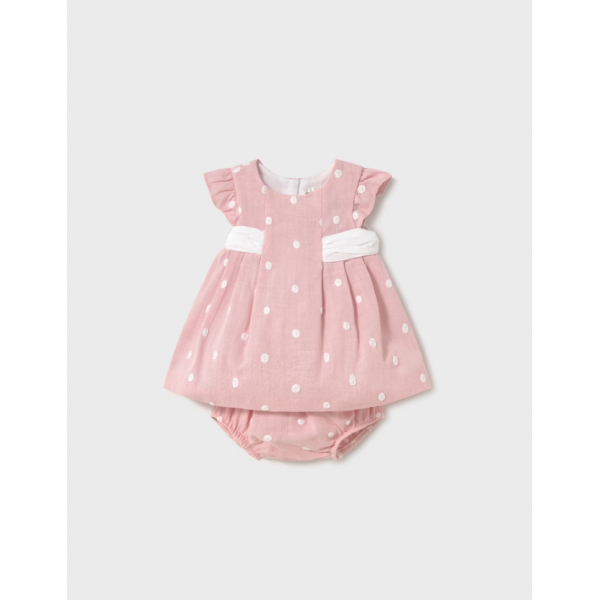 Mayoral Φόρεμα με κάλυμμα για πάνα κέντημα ροζ μπεμπε-25-01859-028