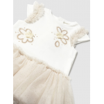 Mayoral Φόρεμα με φούστα τούλι σαμπανιζέ 25-01904-024 Mayoral Φόρεμα με φούστα τούλι σαμπανιζέ 25-01904-024