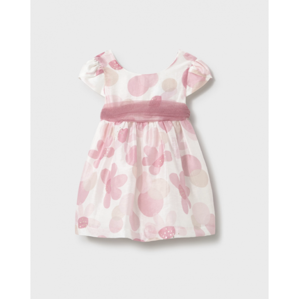 Mayoral Φόρεμα σταμπωτό με ζωνάκι ροζ 25-01905-027