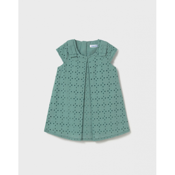 Mayoral Φόρεμα διάτρητο Σμαραγδί 25-01913-045