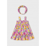 Mayoral Φορεμα με κορδελα φούξια 25-01926-048