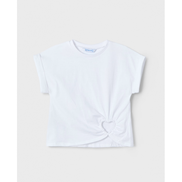 Mayoral Μπλουζα κοντομ. καρδια λευκό 25-03006-071