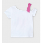 Mayoral Μπλούζα ασύμμετρη Λευκό-ορχιδέα 25-03011-080 Mayoral Μπλούζα ασύμμετρη Λευκό-ορχιδέα 25-03011-080