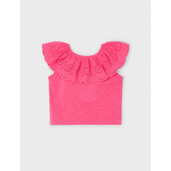 Mayoral Μπλούζα βολάν διάτρητο Ροζ Φούξια 25-03012-019