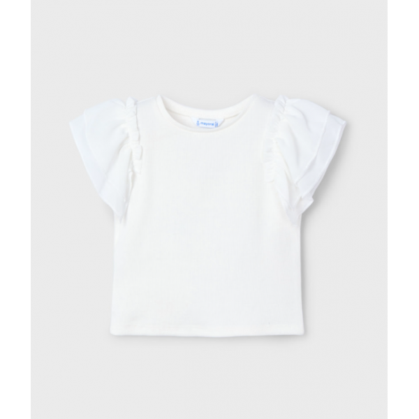 Mayoral Μπλούζα βολάν γάζα Εκρού 25-03013-024