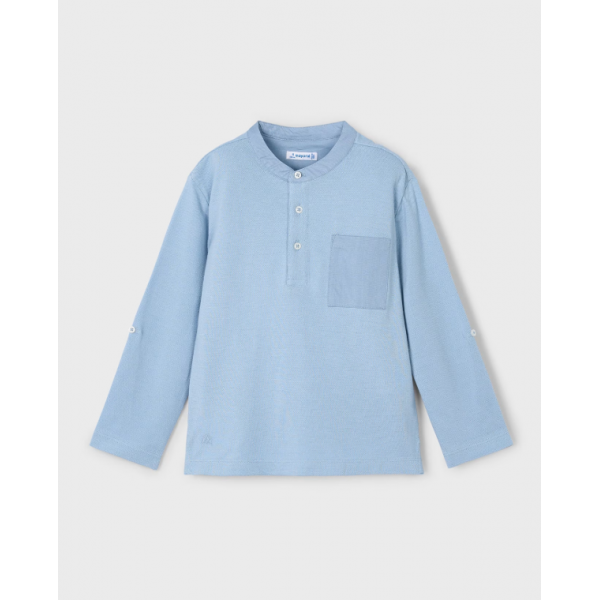 Mayoral Πολο μακρυμανικο γιακας μαο σιέλ 25-03111-073