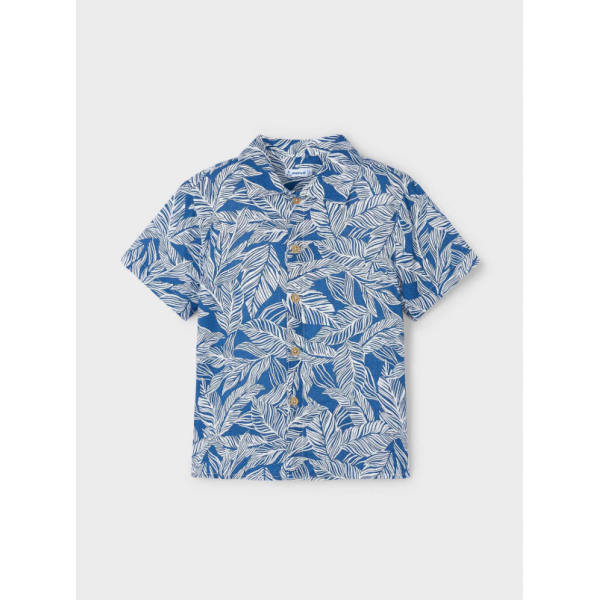 Mayoral Πουκάμισο κοντομ τροπική στάμπα θαλασσί 25-03115-083