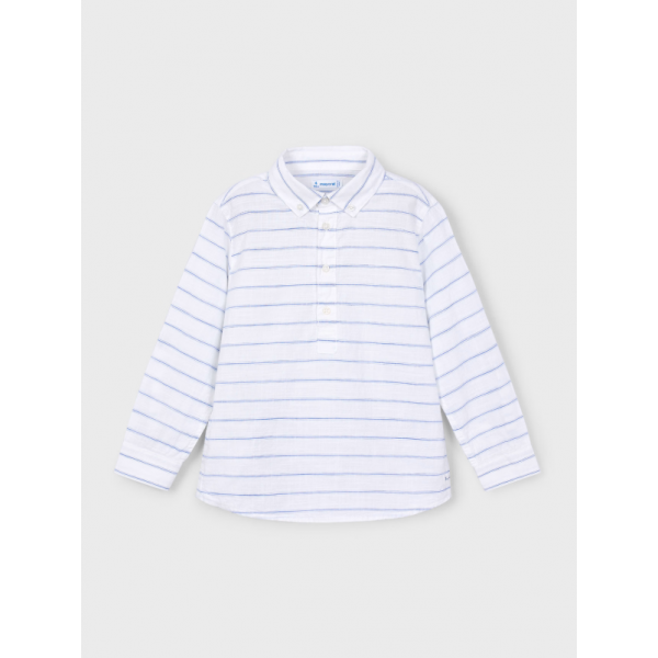 Mayoral Πουκαμισο μακρ/κο γιακας πολο λευκό γάλα 25-03118-087