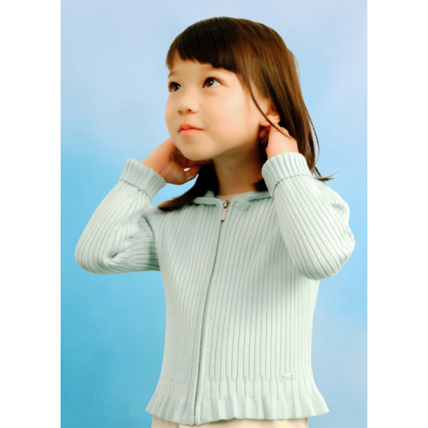 Mayoral Ζακέτα κουκούλα πλεκτή Φυστικί 25-03365-011