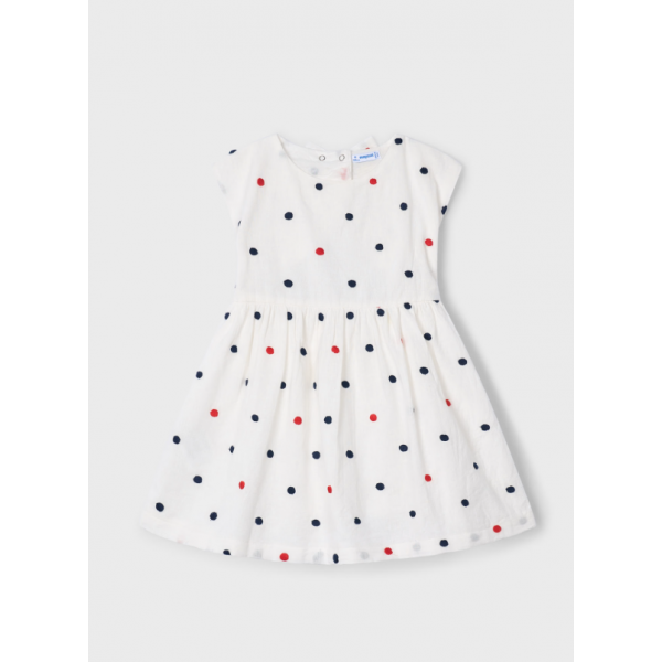 Mayoral Φορεμα πουα κεντηματα εκρού μπλε 25-03921-062