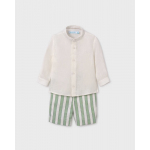 Abel and Lula Σετ βερμούδα λινή ριγέ-25-05243-006