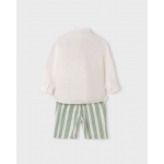 Abel and Lula Σετ βερμούδα λινή ριγέ-25-05243-006