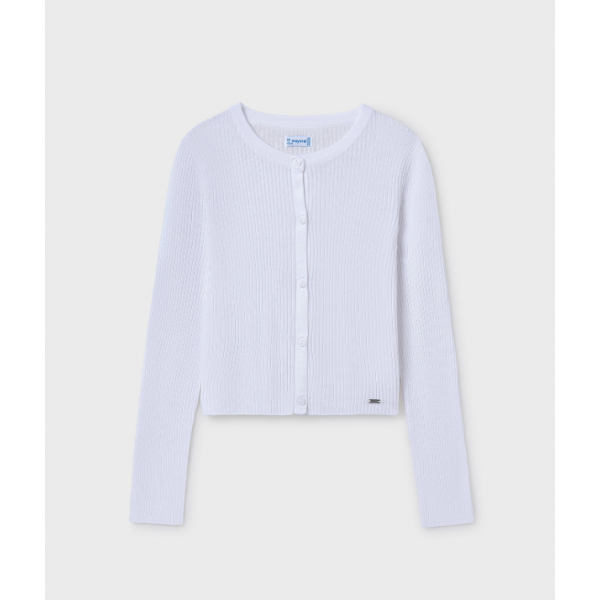 Mayoral Ζακετα πλεκτη διατρητη Λευκό 25-06350-093