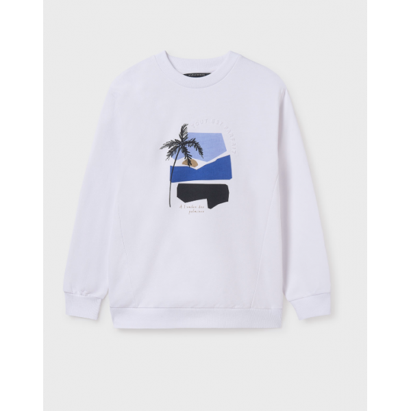 Mayoral Φούτερ σταμπωτό Λευκό 25-06483-011