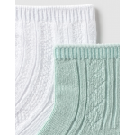 Mayoral Σετ 2 καλτσάκια αμπιγιέ λευκό χακί-25-09863-021 Mayoral Σετ 2 καλτσάκια αμπιγιέ λευκό χακί-25-09863-021