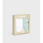 Mayoral Σετ 2 καλτσάκια αμπιγιέ λευκό χακί-25-09863-021 Mayoral Σετ 2 καλτσάκια αμπιγιέ λευκό χακί-25-09863-021